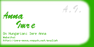 anna imre business card